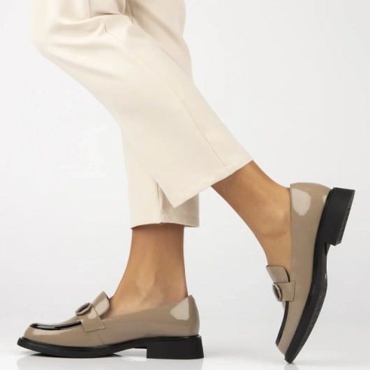 Skórzane lordsy Filippo beżowe