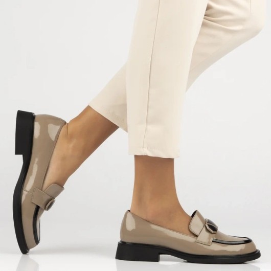 Skórzane lordsy Filippo beżowe