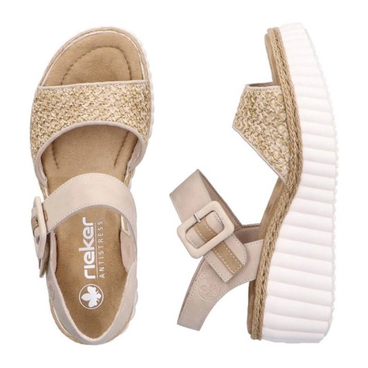 Sandały damskie Rieker69176-62 na koturnie