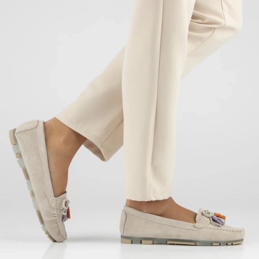 Skórzane mokasyny Filippo DP6136/25 BE beżowe