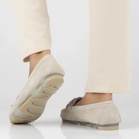 Skórzane mokasyny Filippo DP6136/25 BE beżowe