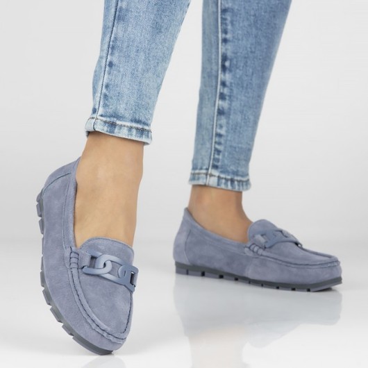 Skórzane mokasyny Filippo DP3630/23 BL niebieskie