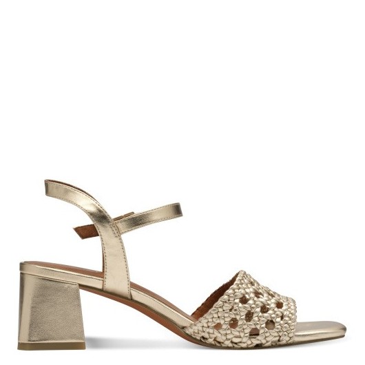 Sandałki wizytowe złote Marco Tozzi 2-28382 Gold