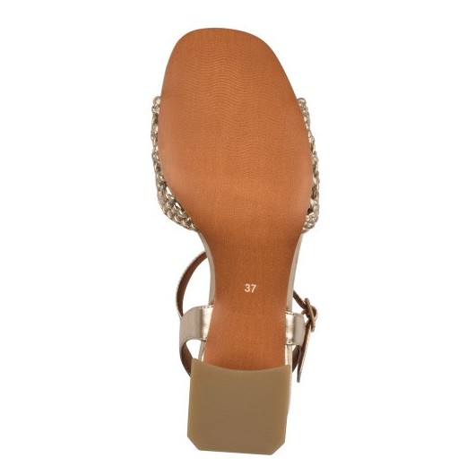 Sandałki wizytowe złote Marco Tozzi 2-28382 Gold