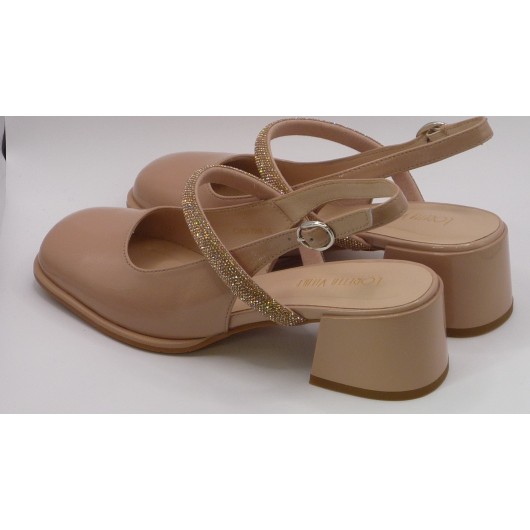 Czółenka damskie  z odrytą piętą  damskie Loretta Vitale c3805 pink