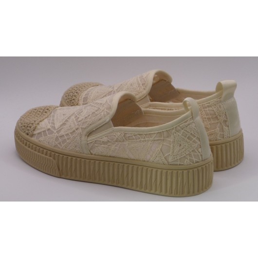 Damskie Espadryle na platformie Loretta Vitale W1902 beżowe