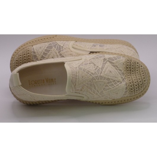 Damskie Espadryle na platformie Loretta Vitale W1902 beżowe