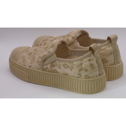 Espadryle ażurowe beżowe Loretta vitale W1902