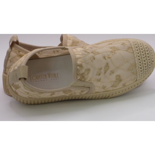 Espadryle ażurowe beżowe Loretta vitale W1902