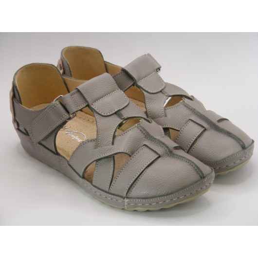 BUT BAL 541 sandałki POLSKIE skórzane popiel