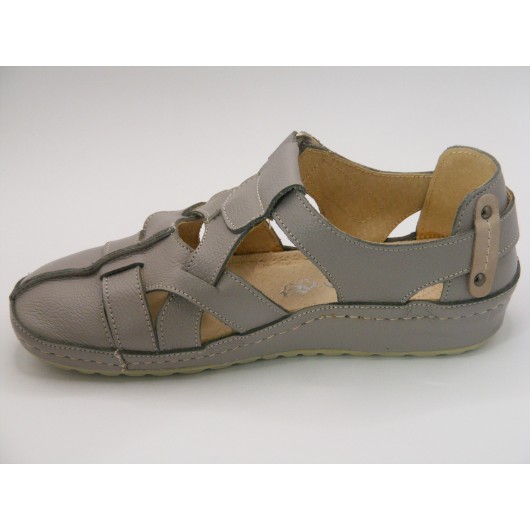 BUT BAL 541 sandałki POLSKIE skórzane popiel