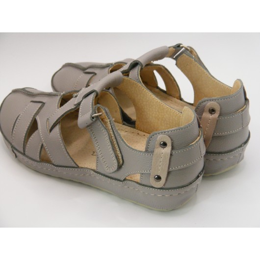 BUT BAL 541 sandałki POLSKIE skórzane popiel