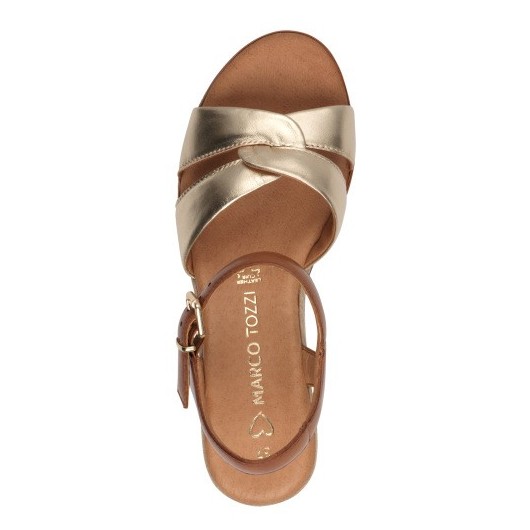 Sandałki skórzane Marco Tozzi 2-28722-44 na koturnie