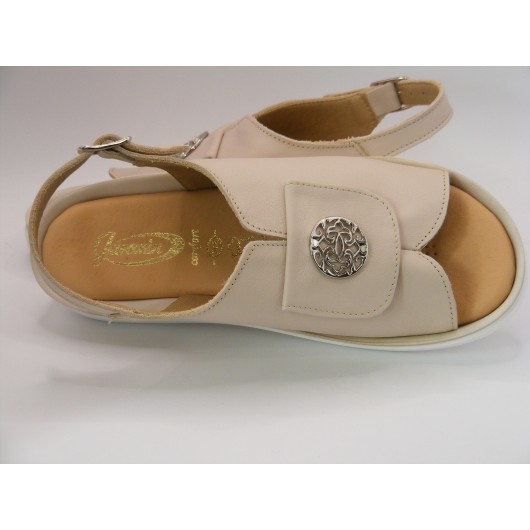 Eleganckie i wygodne sandałki damskie Jaromin skóra beżowe