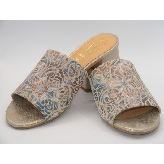 Jaromin Modny kalpek na niskim obcasie z motywem kwiatowym do rozm.42