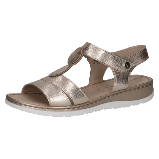 CAPRICE 9-28154-42 sandały damskie skórzane złote