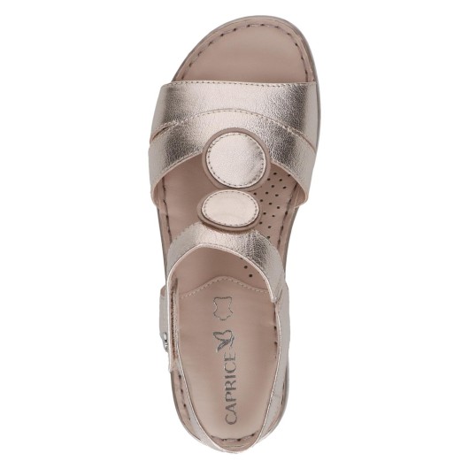 CAPRICE 9-28154-42 sandały damskie skórzane złote