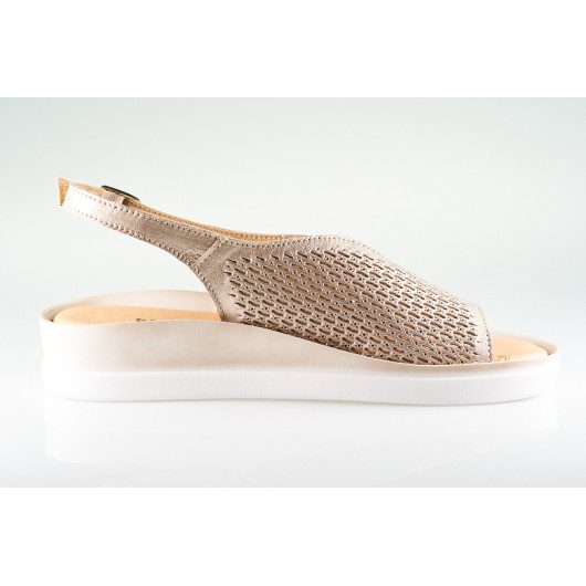 Sandał damski ażurkowy Brodacz7837 platynowy