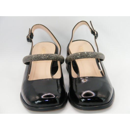 Półbuty wizytowe  retro Loretta Vitale C3805 czarny lakier