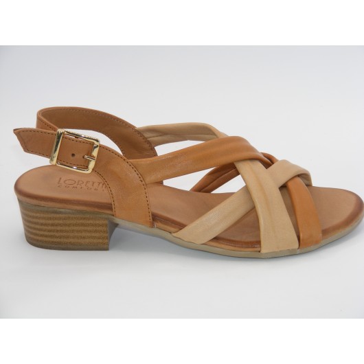 Wygodne sandałki skórzanena niskim obcasie  Loretta Vitale54.0119 do roz.42