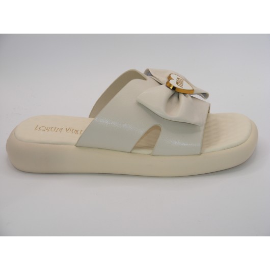 Klapki damskie beżowe wygodne na paltformie Loretta Vitale w9917