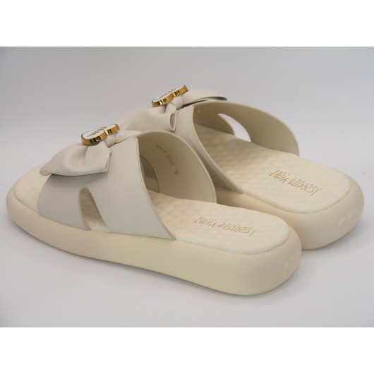 Klapki damskie beżowe wygodne na paltformie Loretta Vitale w9917