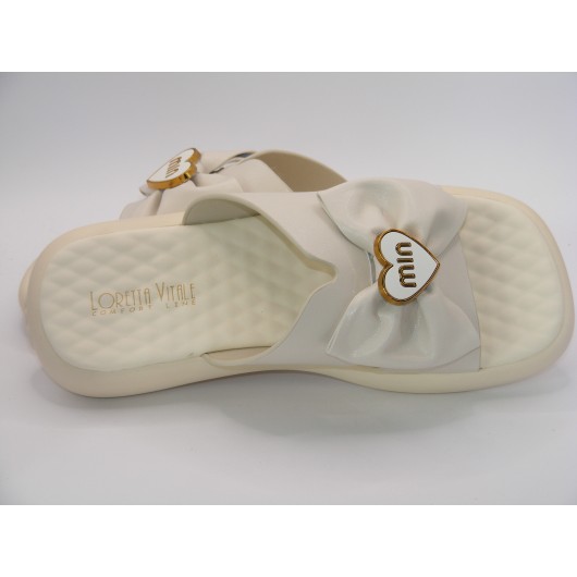 Klapki damskie beżowe wygodne na paltformie Loretta Vitale w9917