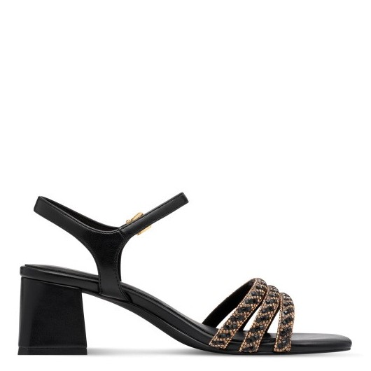 Sandałek wizytowy czarny z ozdobą Marco Tozii2-28385-44