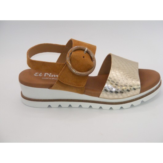 Sandałki damskie na niskiej koturnie El.Pimpi