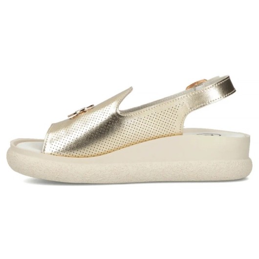 Skórzane sandały na platformie Filippo złote