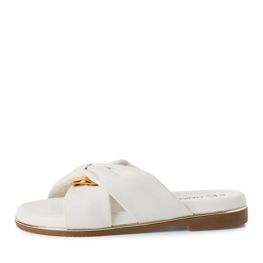 Białe klapki Marco Tozzi 2-27133-42 – lekkie, stylowe i wygodne