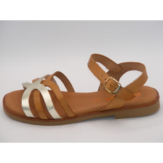 Brązowe skórzane sandały El Pimpi – hiszpańskie, płaskie i wygodne