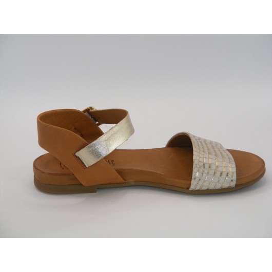 Skórzane sandałki Loretta Vitale – brązowo-złote, eleganckie i wygodne na lato do roz.42