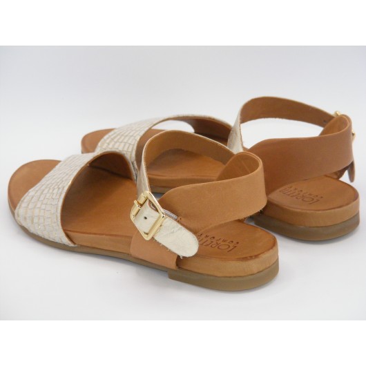 Skórzane sandałki Loretta Vitale – brązowo-złote, eleganckie i wygodne na lato do roz.42