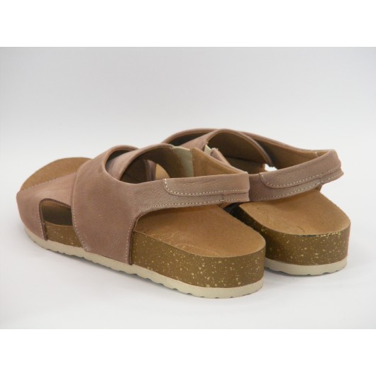 Jaromin sandały damskie skórzane na fusbecie – ciemny beż, komfort i styl na lato