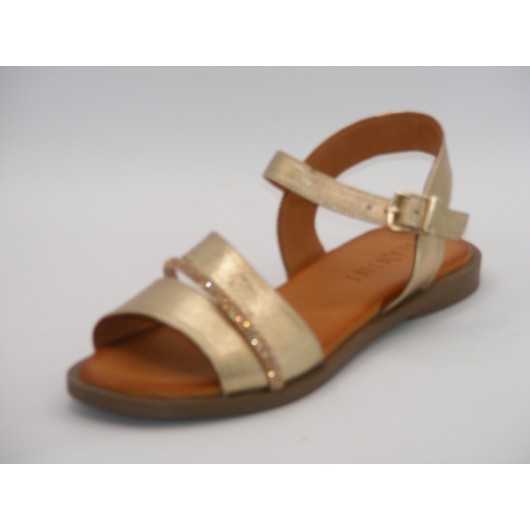 Złote skórzane sandałki Ravini – subtelny blask i wygoda każdego dnia