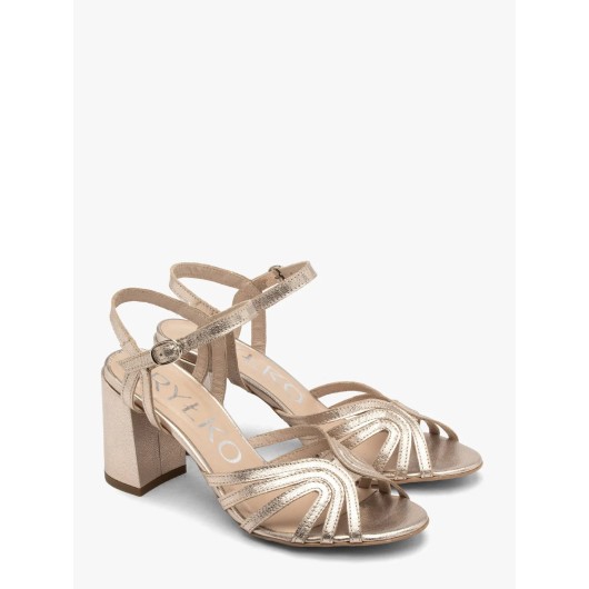 Sandałki wizytowe Ryłko 7NG26 platynowe – elegancja i komfort w jednym