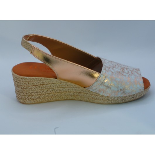 El Pimpi – Hiszpańskie sandałki na koturnie  Skóra naturalna