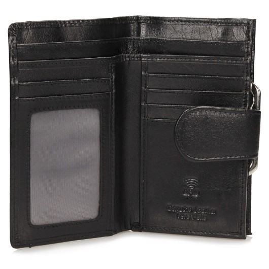 Skórzany portfel damski Toscanio T1126 czarny