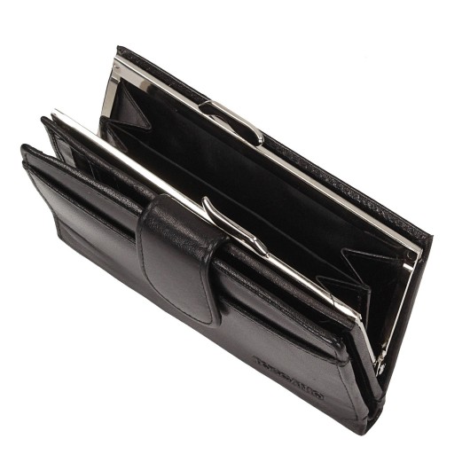 Skórzany portfel damski Toscanio T1126 czarny