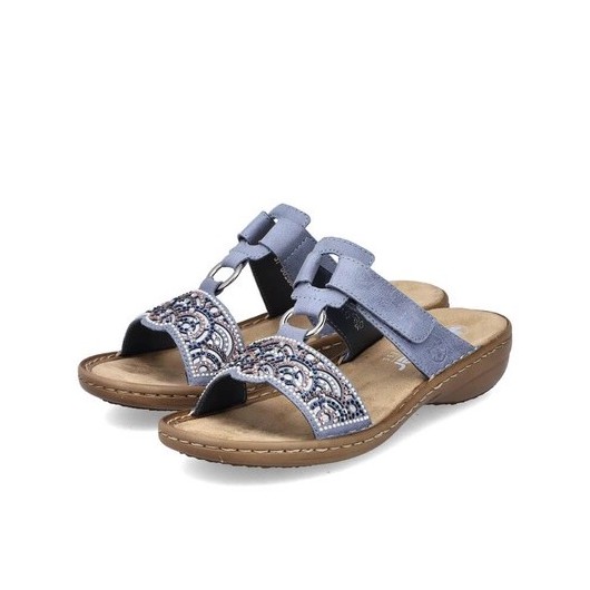 Klapki damskie Rieker 608K2-12 Blue – komfort i styl na lato
