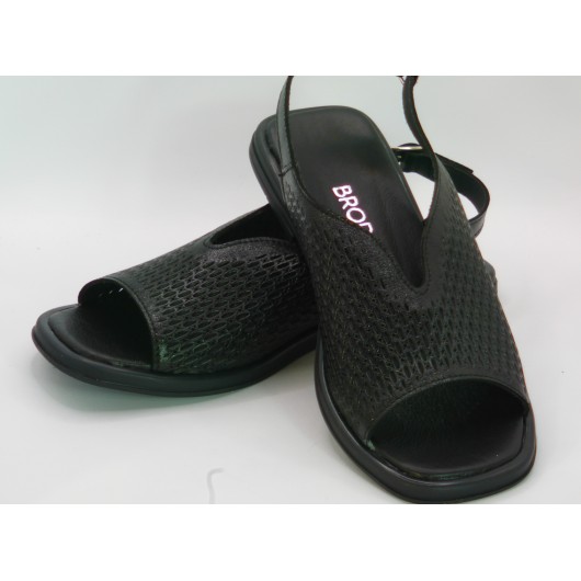 Sandały damskie Brodacz czarne skórzane – klasyka i komfort na lato