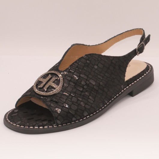 Sandałki Damskie Czarne Skórzane S Barski – Elegancja i Komfort na Lato