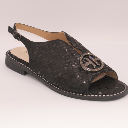 Sandałki Damskie Czarne Skórzane S Barski – Elegancja i Komfort na Lato