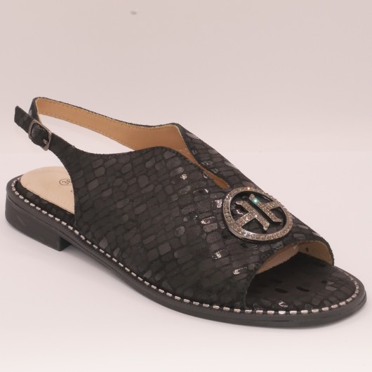 Sandałki Damskie Czarne Skórzane S Barski – Elegancja i Komfort na Lato