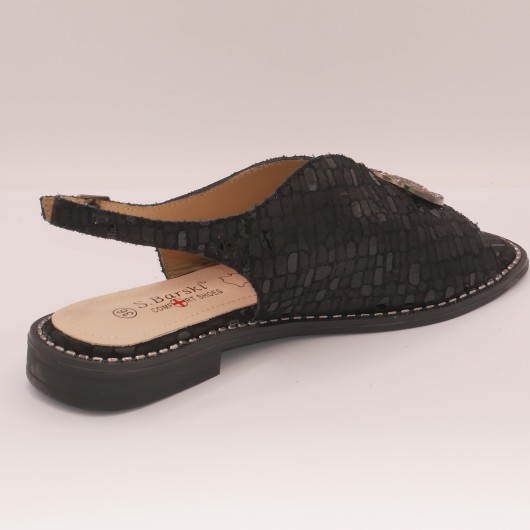 Sandałki Damskie Czarne Skórzane S Barski – Elegancja i Komfort na Lato