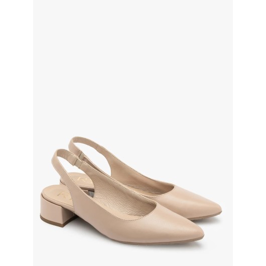Beżowe czółenka z otwartą piętą Ryłko C3ES4 V 6NLF – Styl, komfort i lekkość na lato