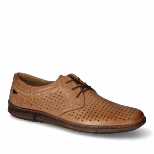 Półbuty męskie ŁukBut 1447 brąz – skórzana wygoda na co dzień