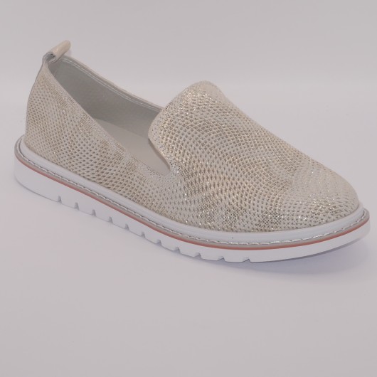 Skórzane Półbuty Tazani Złote - Elegancja i Komfort w Jednym