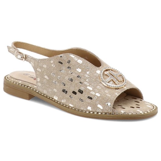 Sandałki skórzane S.Barski zlote